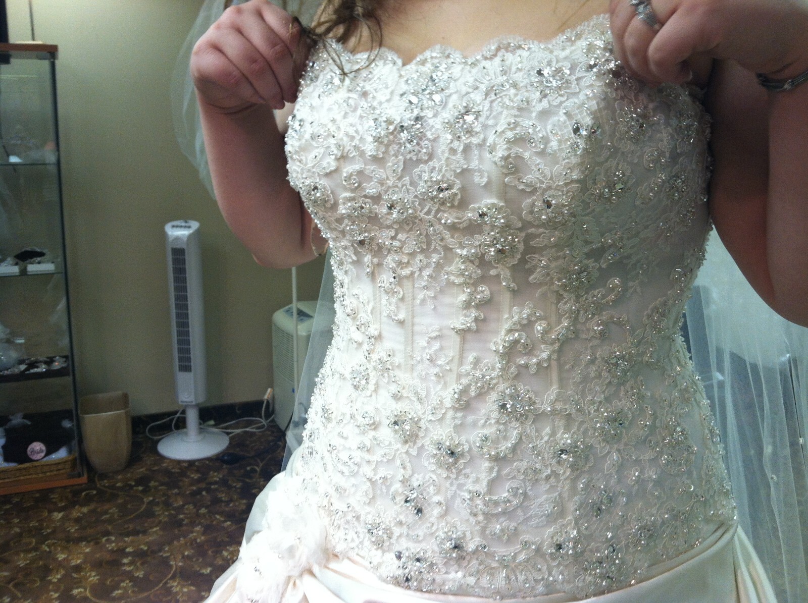 Maggie Sottero Haute Couture Perla Gown with Corset Back in Alabaster