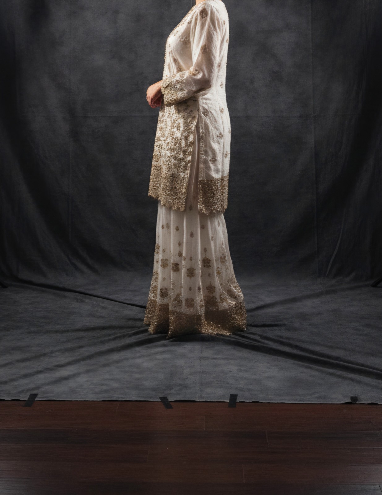 NIKKAH White Gharara 3 Piece Desi Wedding Sharara Free Shipping – USA