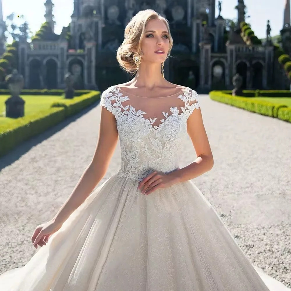 Custom Ashley Carol Vintage Wedding Dress Fashion Scoop Short Palace Dream Lace