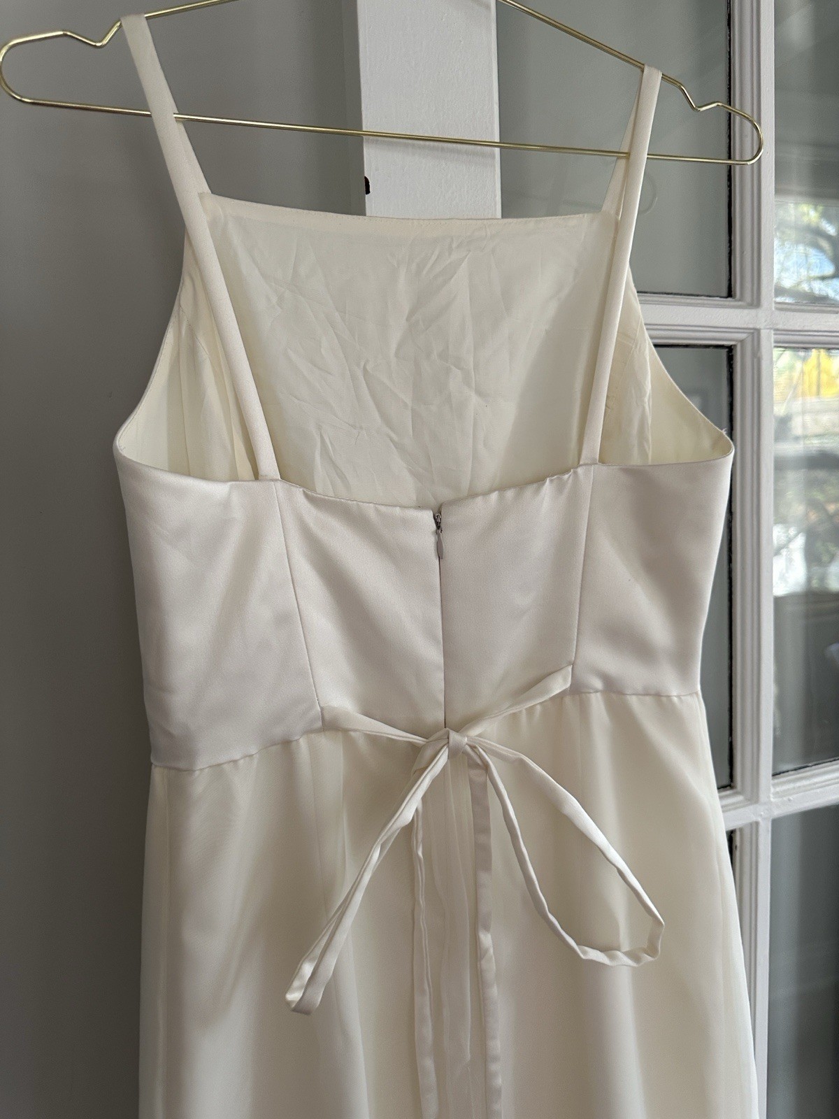Vera Wang Ivory Sleeveless Square Neck Sheath Full-Length Wedding Dress Size 12
