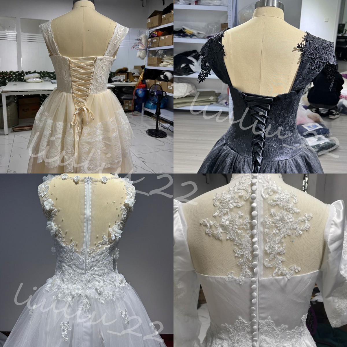 Vintage Champagne Wedding Dresses Long Sleeves Satin A Line 1950s Bridal Gowns