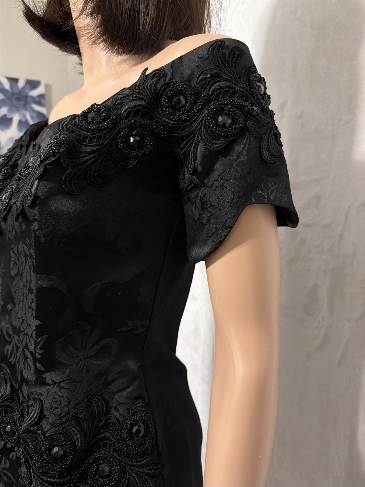 Scott Mcclintock VTG Classy Off Shoulder Little Black Dress Cocktail Event 8