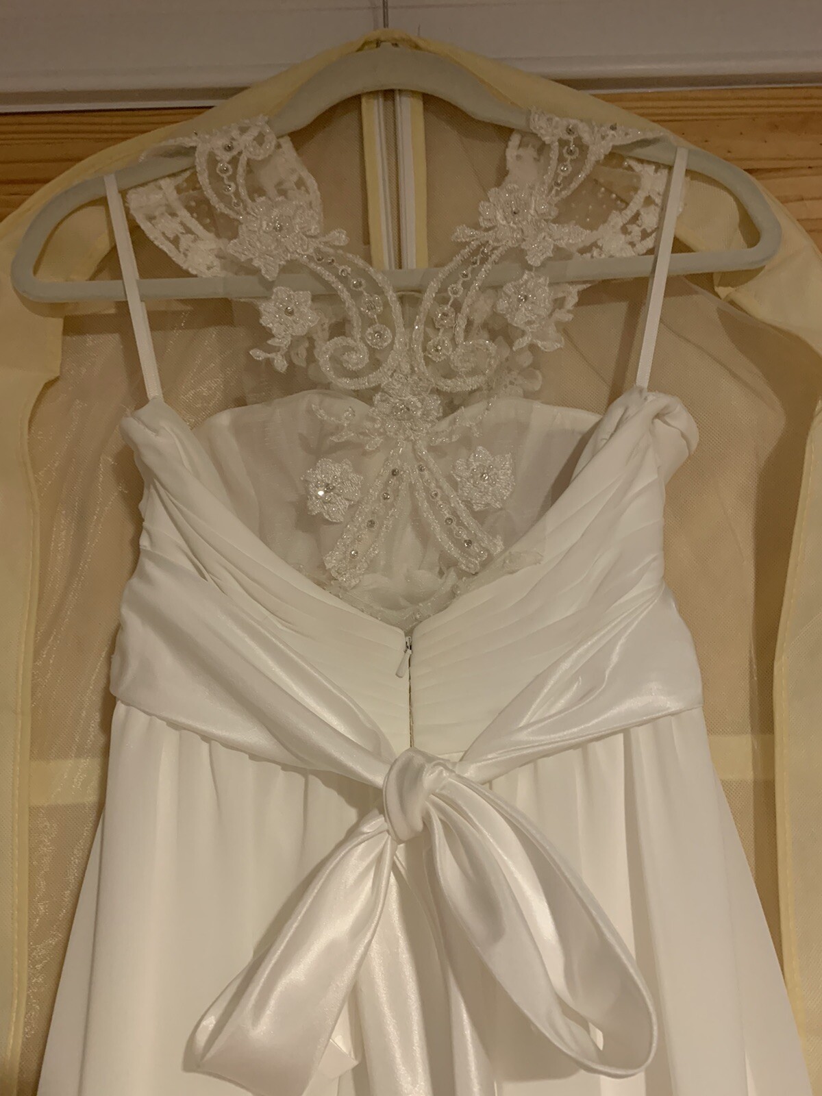 Jasmine Bridal Wedding Dress White Beaded Neck Racer Back Elastic Waist