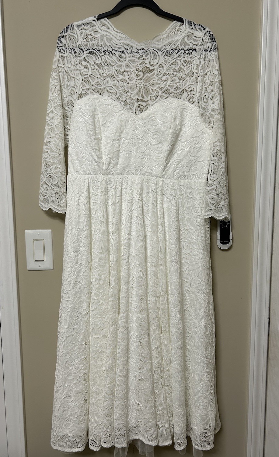 Torrid Ever After Something Blue Tag Ivory Lace Tea-Length Wedding Dress Size 12