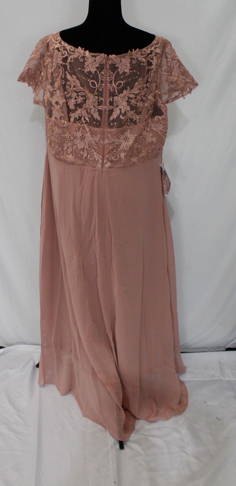 Azazie Women’s Mamie A-Line Lace Chiffon Dress AP2 Dusty Rose Size: A20 NWT