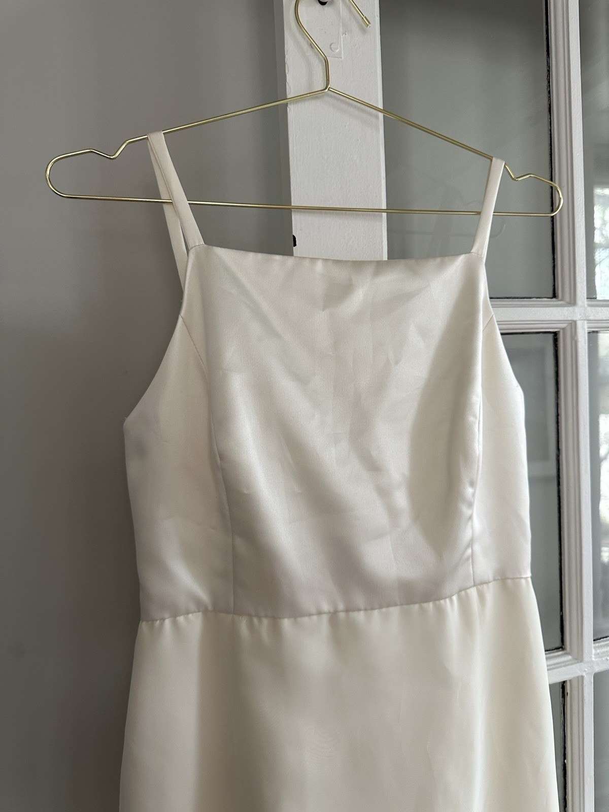 Vera Wang Ivory Sleeveless Square Neck Sheath Full-Length Wedding Dress Size 12