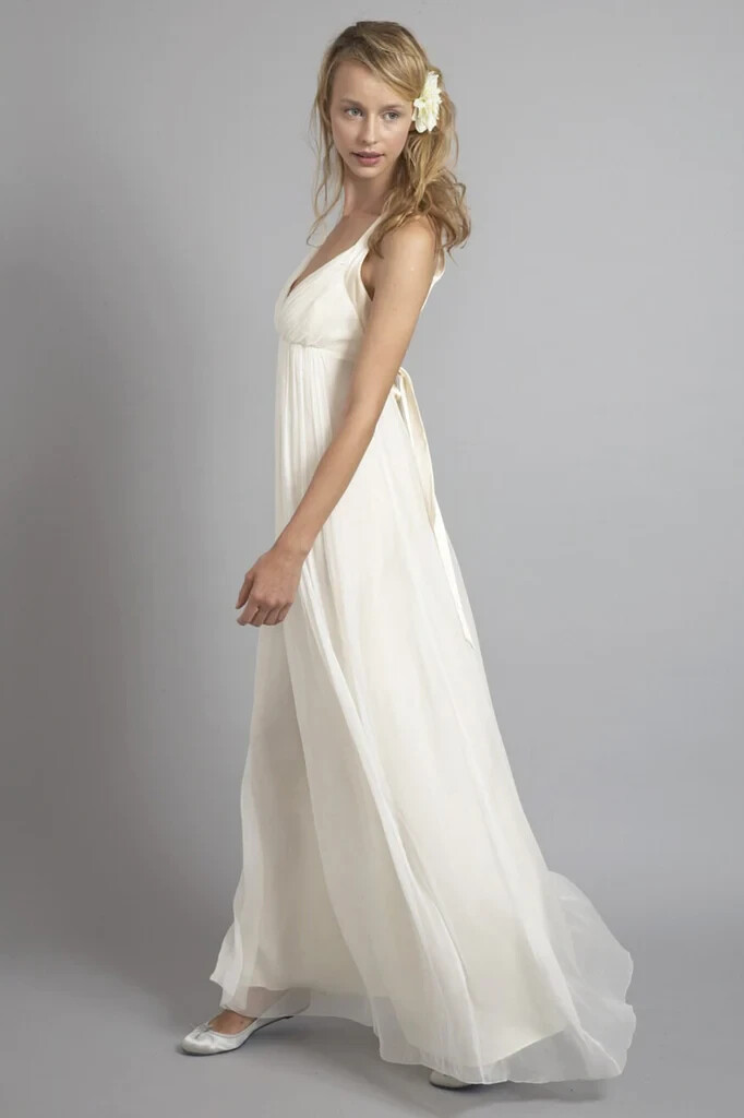 Saja Bridal HB6639 Wedding Dress Gown 4 Off-White Silk Greek Goddess BOHO Modern