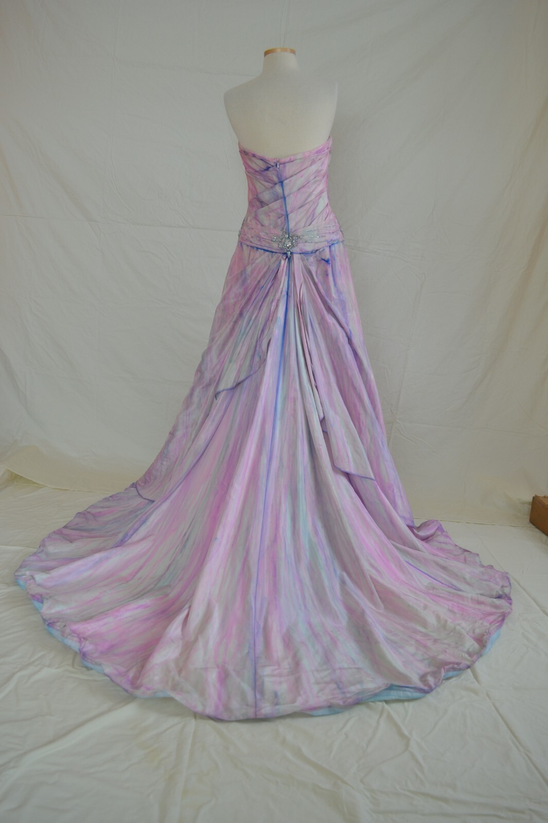 Bohemian Beach Wedding Dress Silk Pink blush White purple 6 8 10 corset med larg