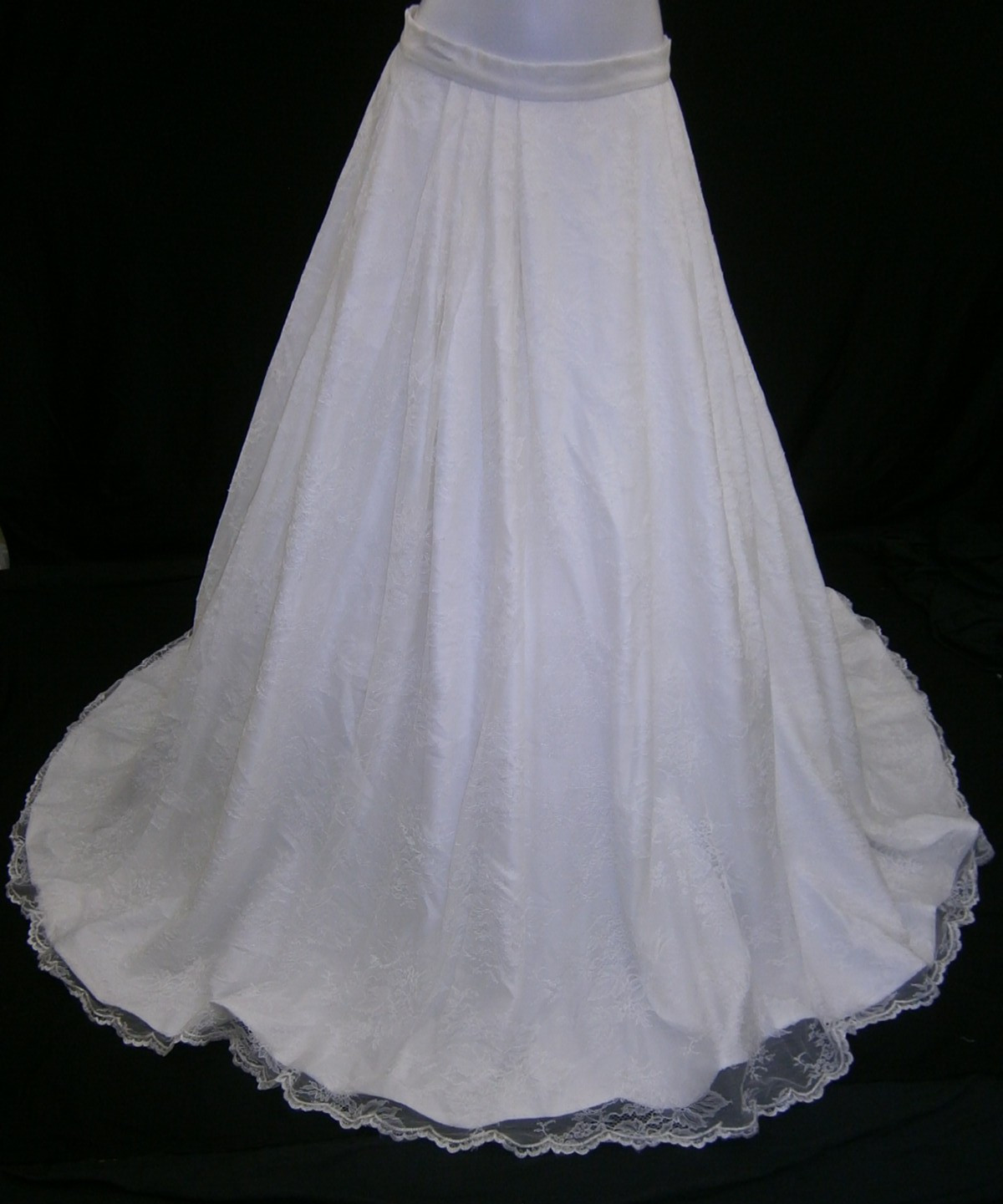 Designer Wedding SKIRT ONLY Separate 10 A-Line Lace Scallop Hem Pockets Buttons