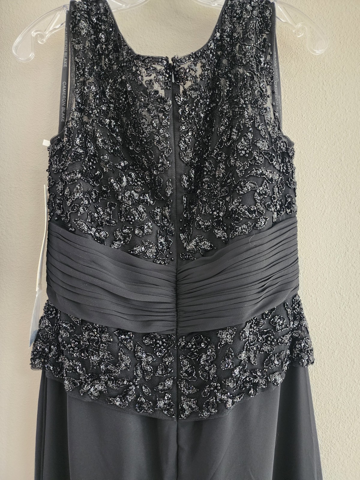 NWT Women’s Cameron Blake Formal Mother of the Bride DRESS black Size 12