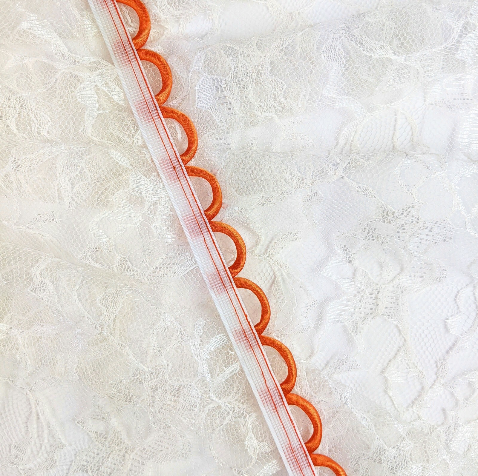 Orange Satin Corset Loops Lacing Looping Corset Back Lace-Up Zipper Replacement