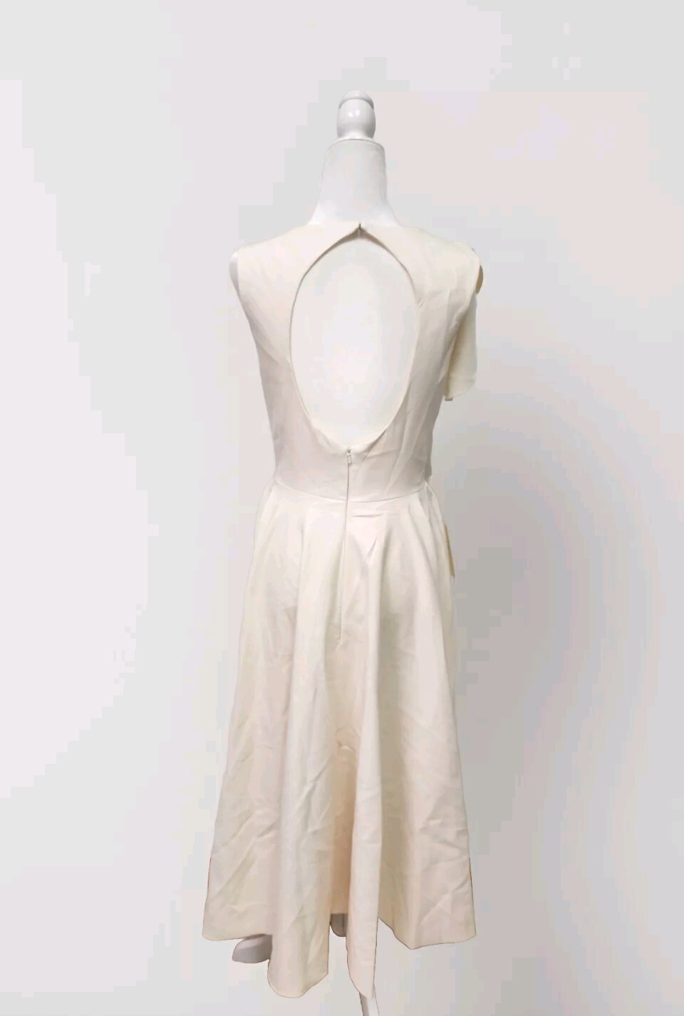 LT Lanting Bride Ivory Tea Length Ruffle Shoulder Wedding Dress Size 10 NWT