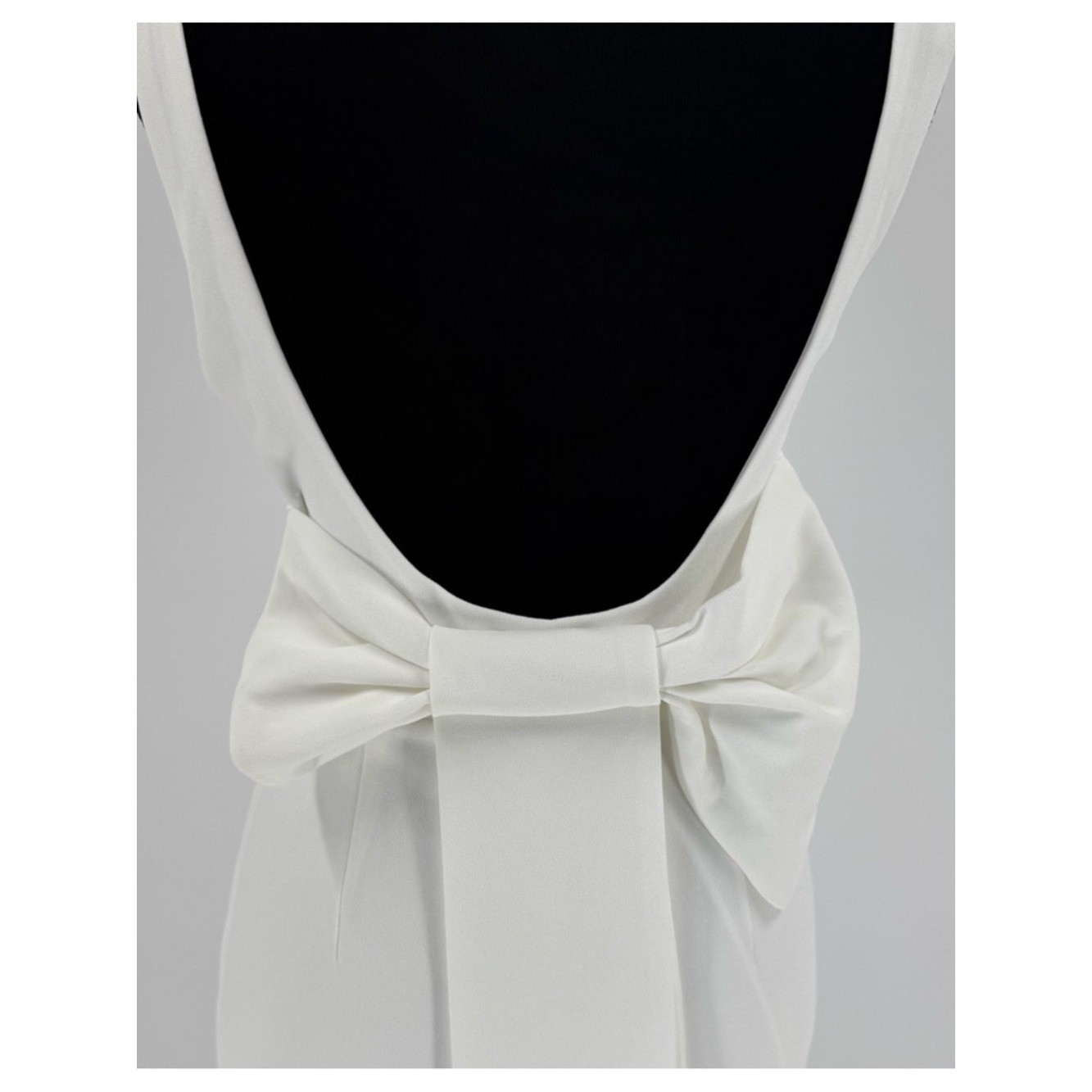 Lulus Loving Fate White Bow Square Neck Backless Maxi Long Dress, Size S, NWOT