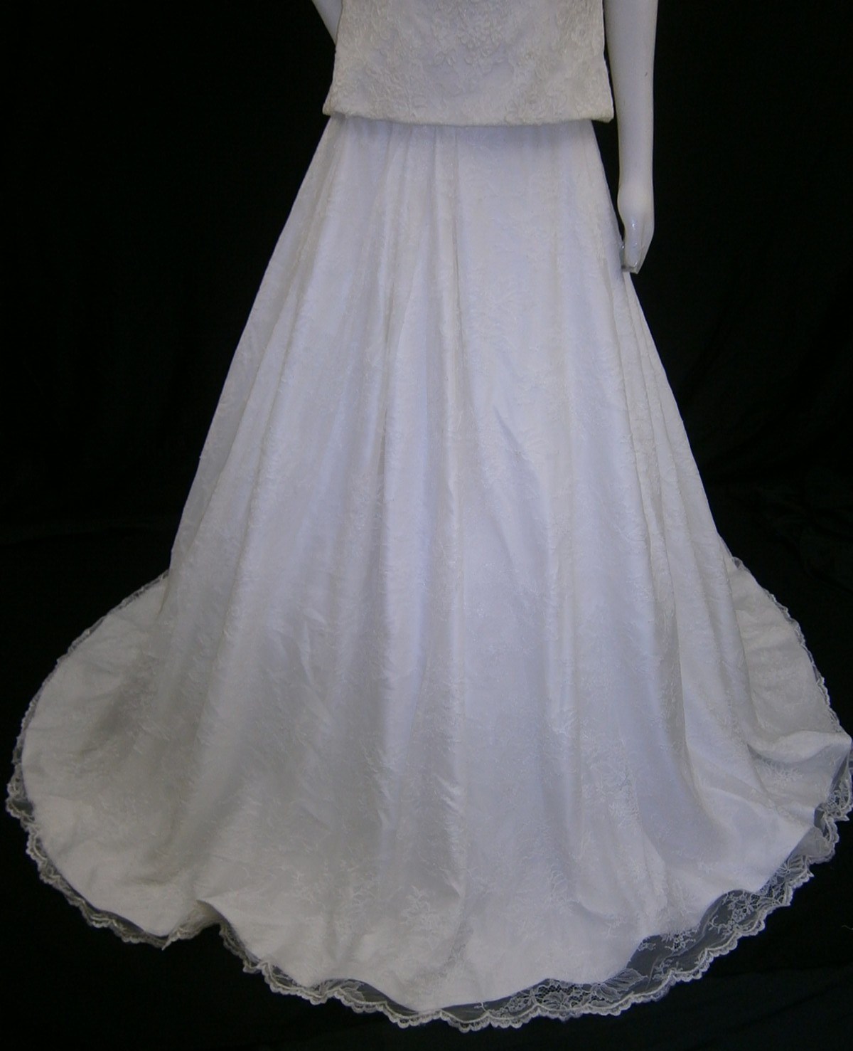 Designer Wedding SKIRT ONLY Separate 10 A-Line Lace Scallop Hem Pockets Buttons