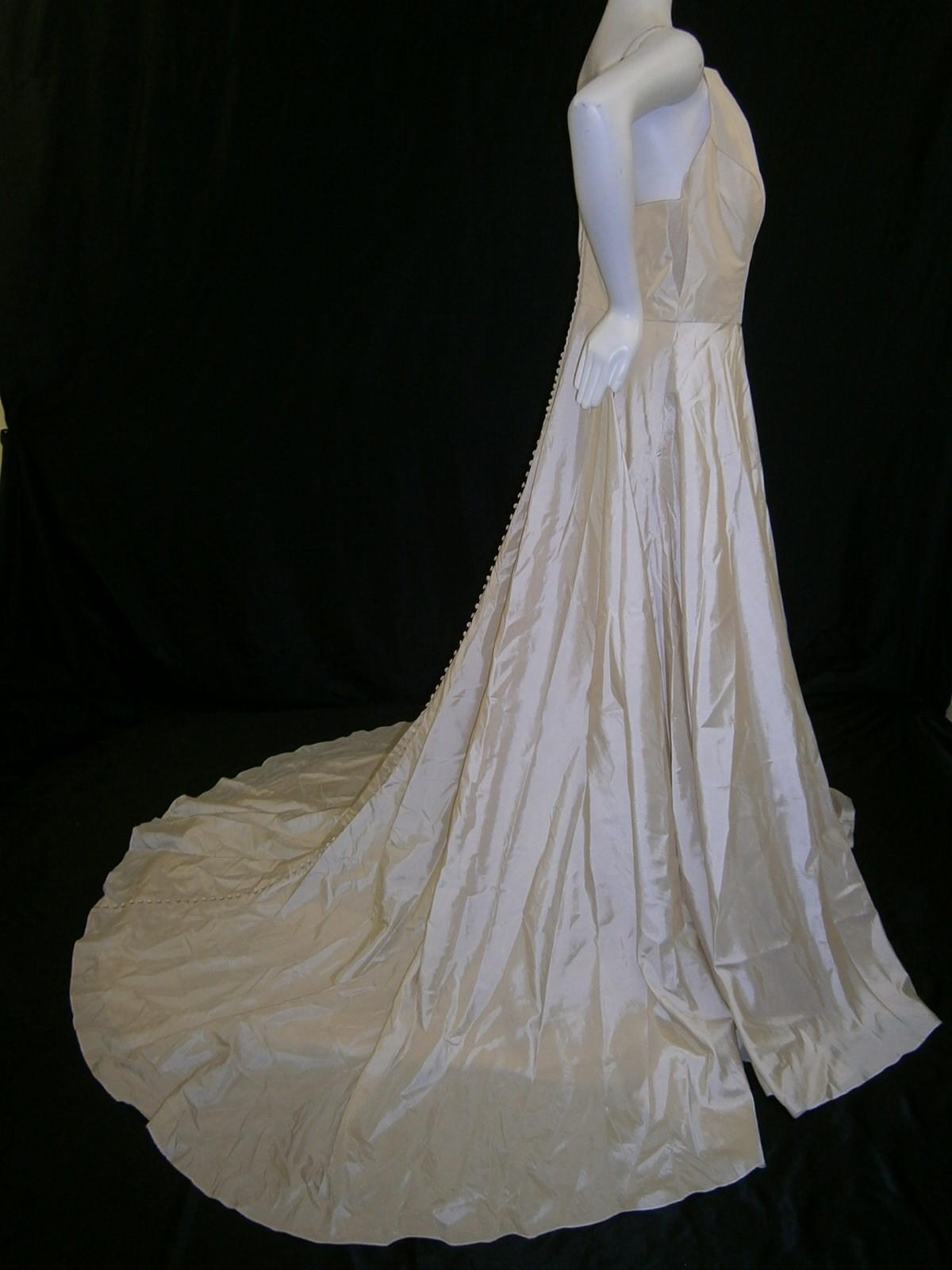 Casablanca Wedding Dress Gown 18 Beige “Sand” Draped Side Illusion Tall 67″