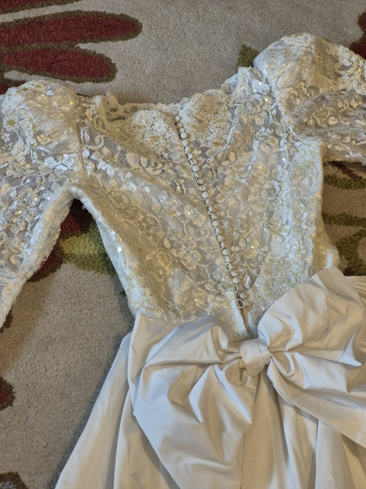 Unbranded Beaded And Laced XS Wedding Dress With Long Train