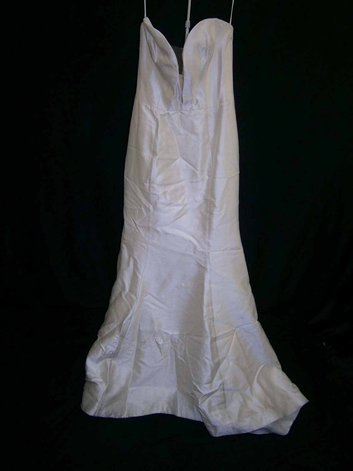 Cristine Anthony Wedding Dress 6 Ivory Silk Trumpet Plunging V Back Buttons