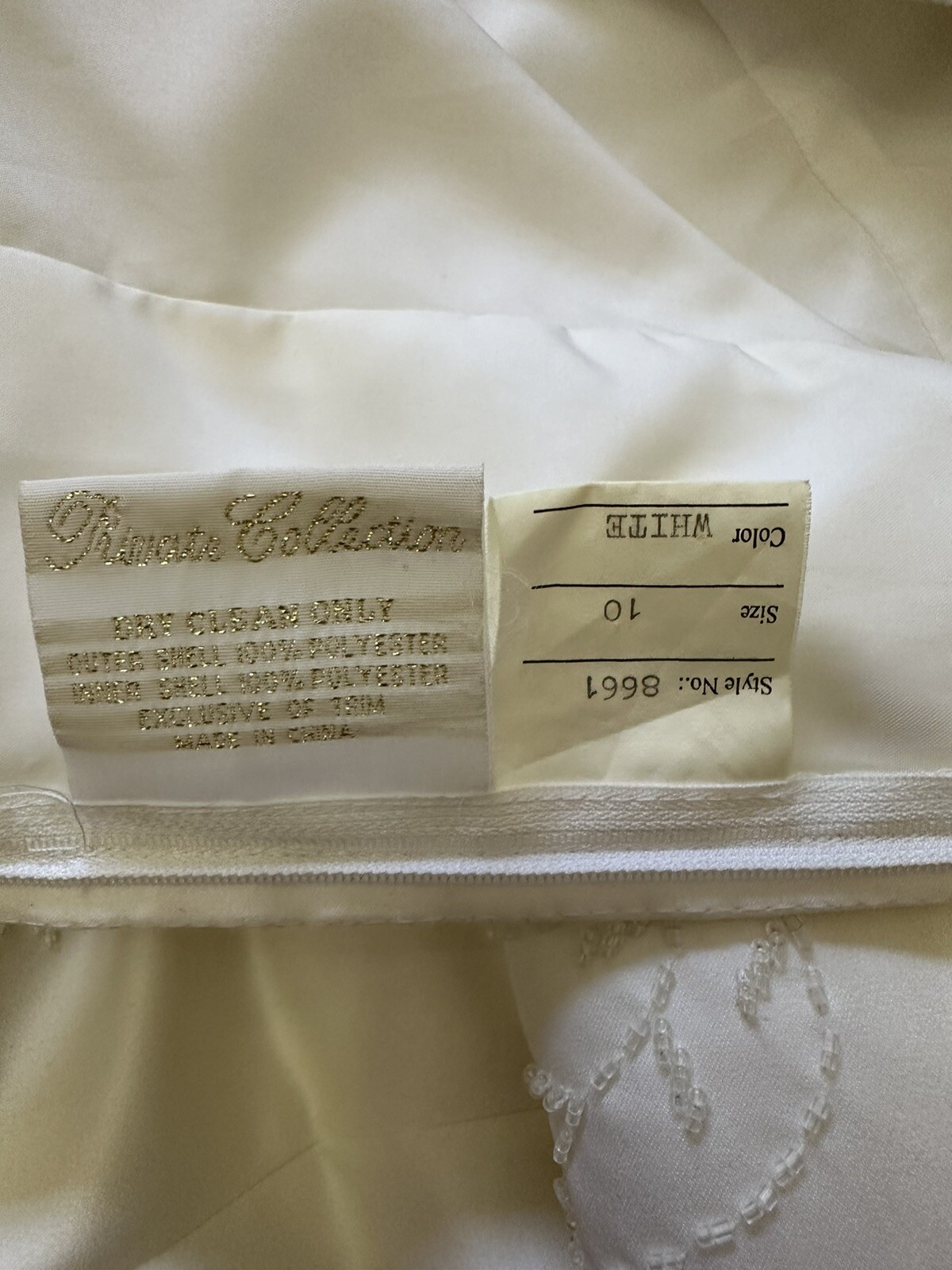 NEW PRIVATE COLLECTION WHITE/SILVER WEDDING BRIDAL GOWN DRESS 8/10 ORIG $750