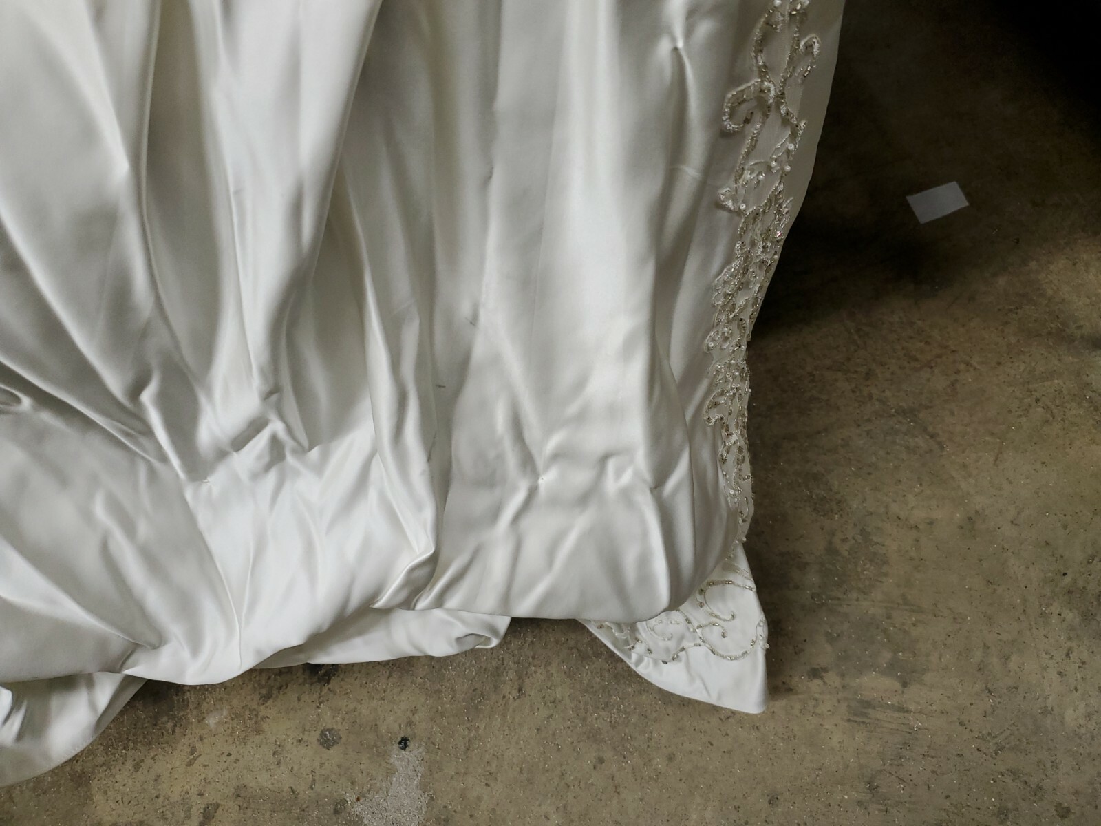 Eden Bridals White Wedding Dress Gown Beaded Strapless Size 10 (Ml)