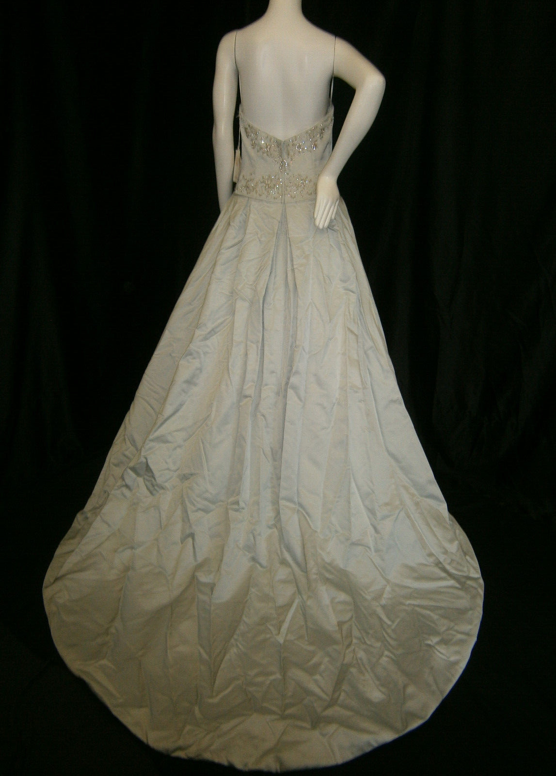 Watters Brides 10 Wedding Dress Ice Blue Silk Strapless Beaded Ballgown NWT