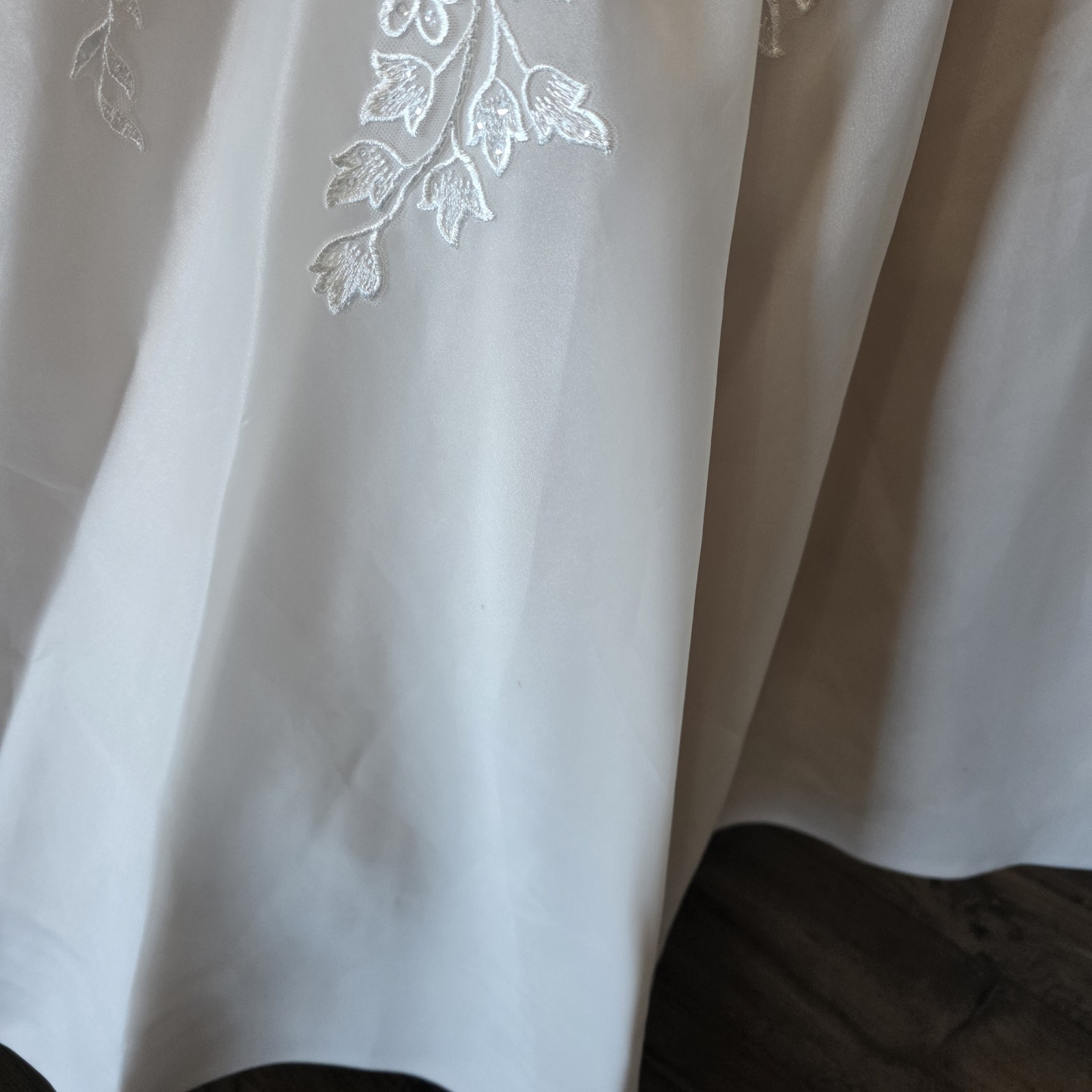 Justin Alexander Sample Tea Length Wedding Dress D1000PS Strapless Sz 22