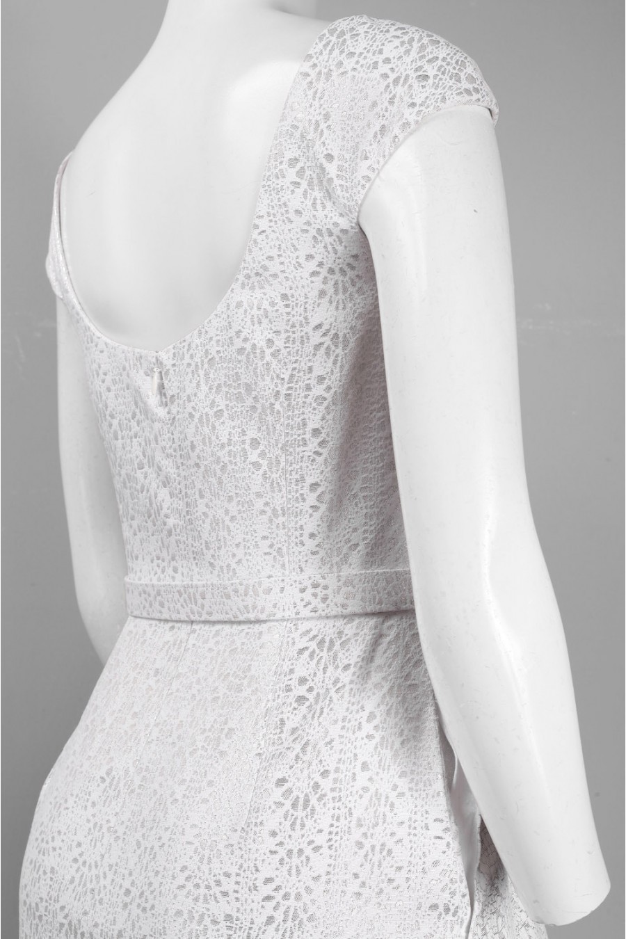 THEIA Cap Sleeve White Jacquard Fit & Flare Dress Wedding – NWT Size 4 $495