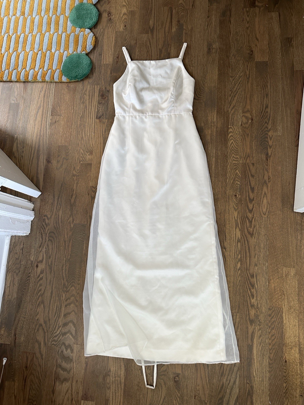 Vera Wang Ivory Sleeveless Square Neck Sheath Full-Length Wedding Dress Size 12