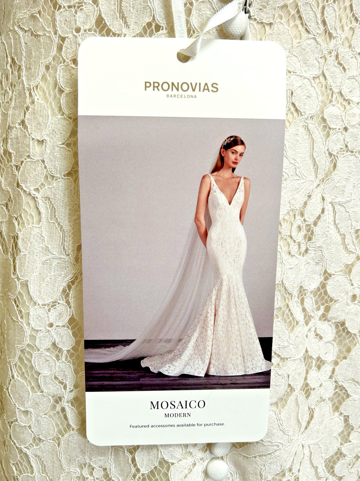 Pronovias Mosaico Wedding Dress Off White Size 12 US
