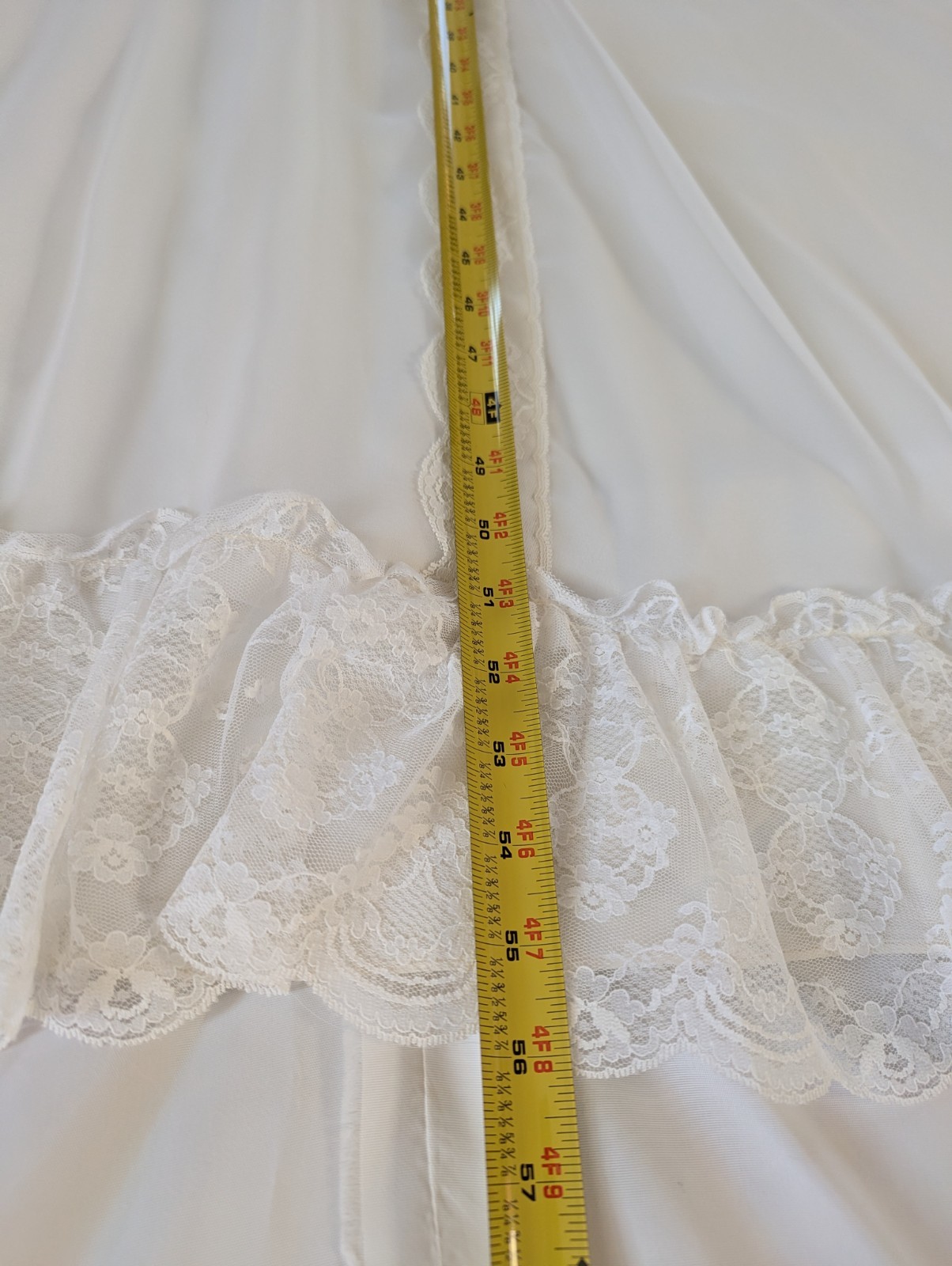 VTG Ethereal 1970s Ruffle Lace High Neck White Prairie Dress / Wedding Gown 4