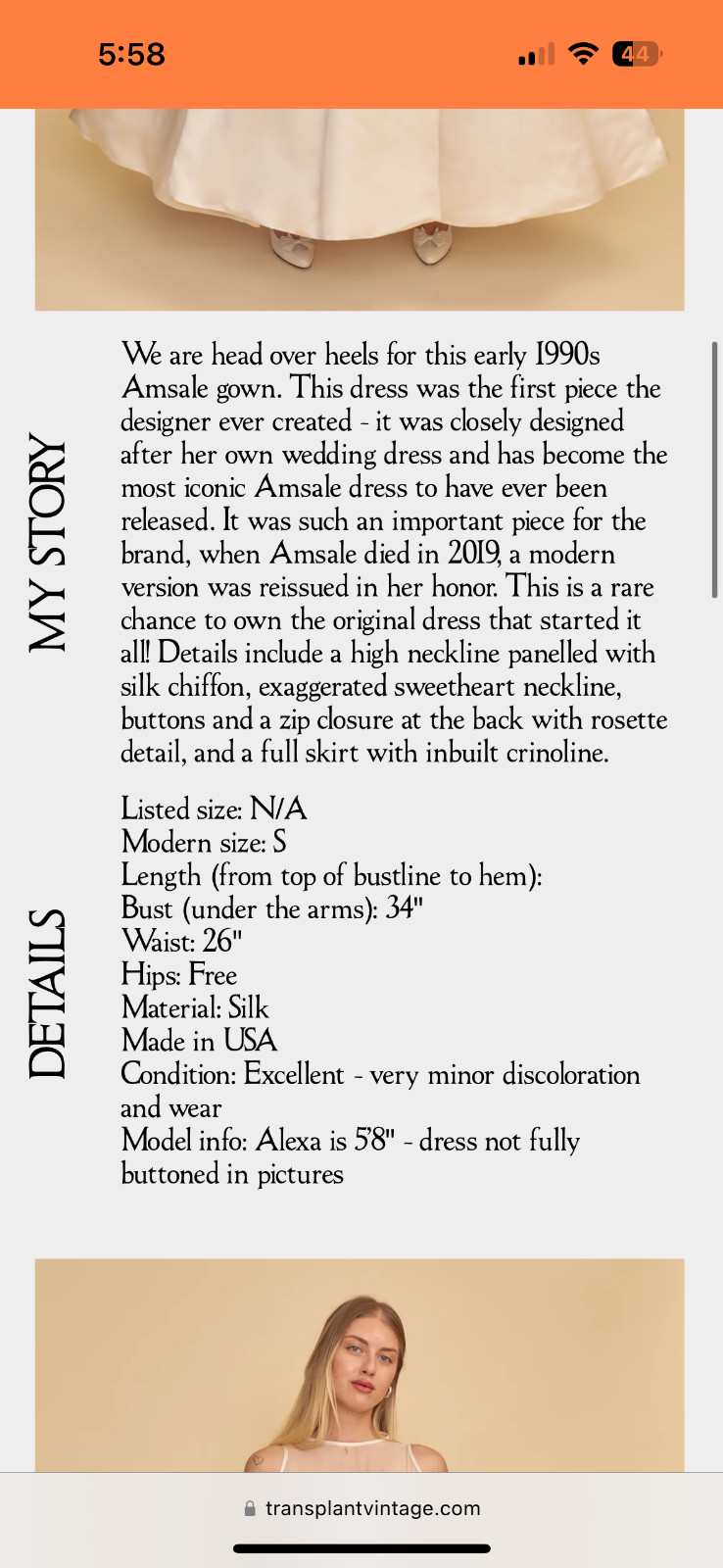 Vintage 1990s Amsale Wedding Dress Size Small – Curated and Refurbished