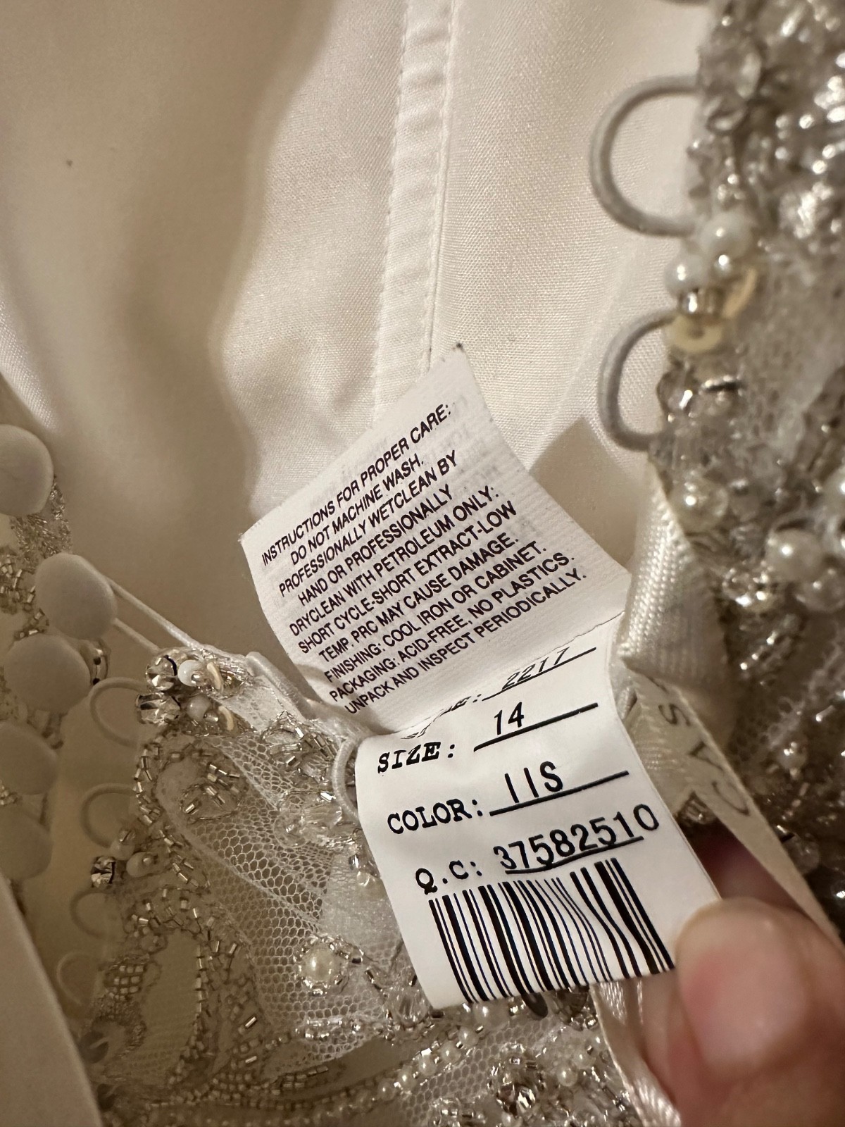 Casablanca Bridal Full A-line gown with non-beaded lace appliqués Size 14 $750
