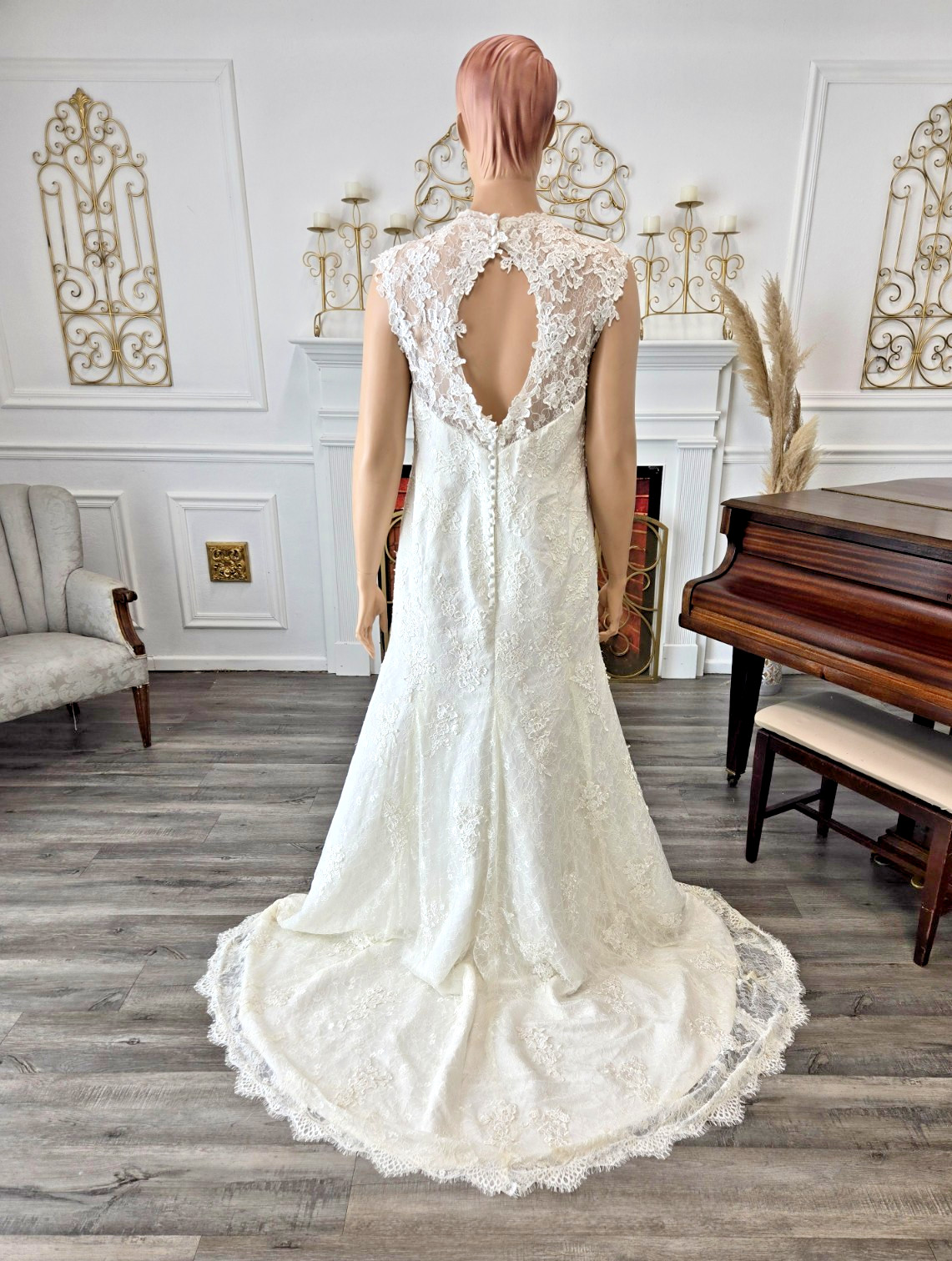 Unbranded Cap Sleeve lace fit and flare White Wedding Dress plus sz 20
