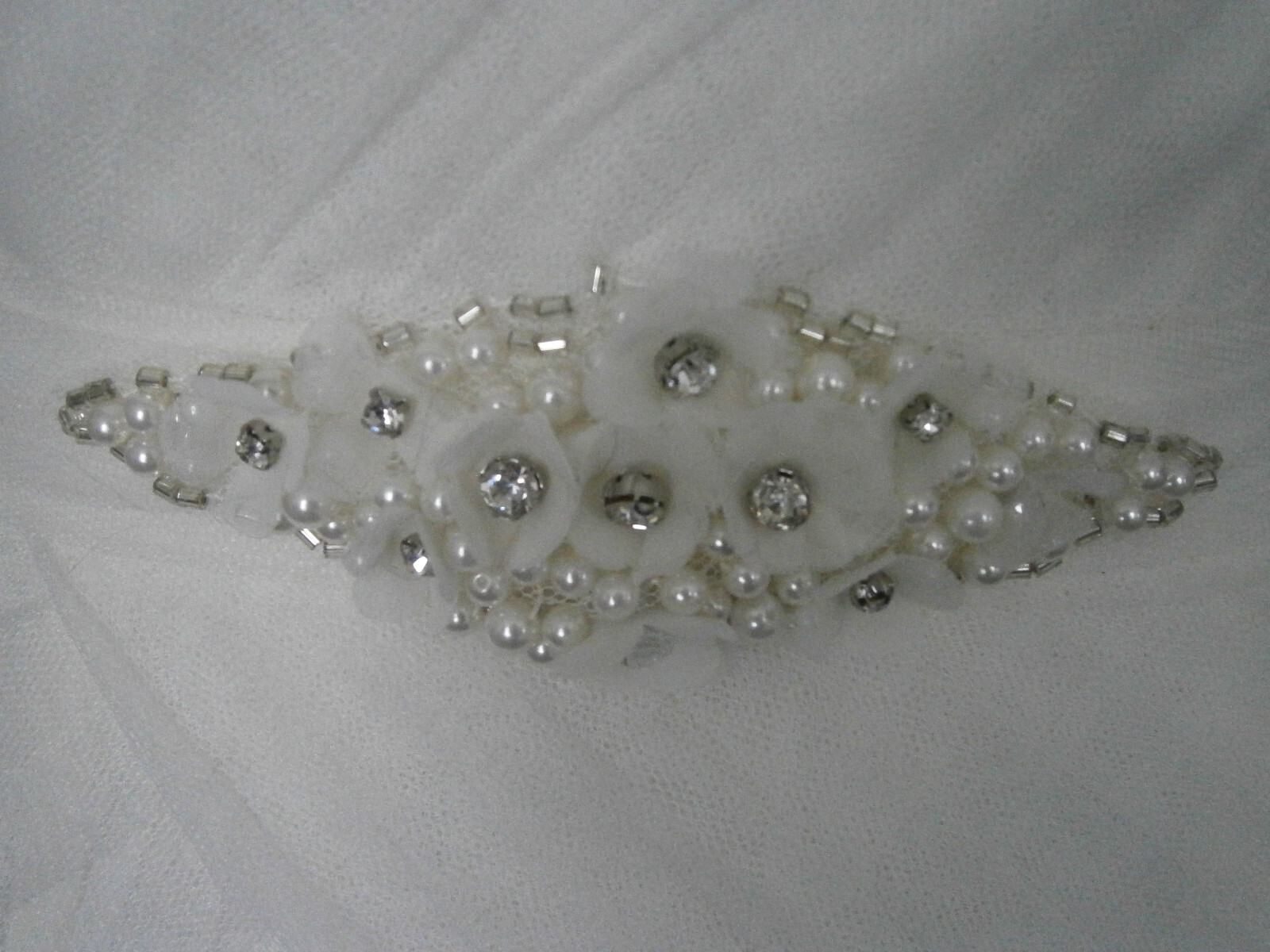 Barijay 200 Wedding Dress Ivory 8 Sheath Swarovski Crystal Tulle Ruching NWT