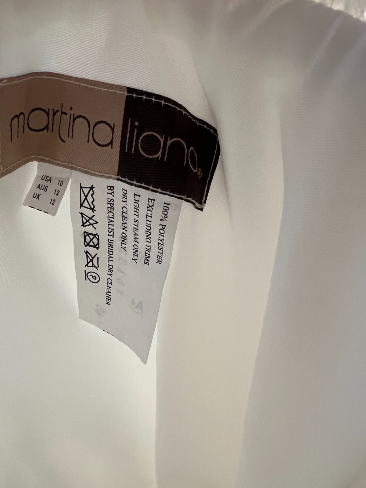 New Ivory Martina Liana Wedding Dress Ball Gown Size 10 3D Floral 1325