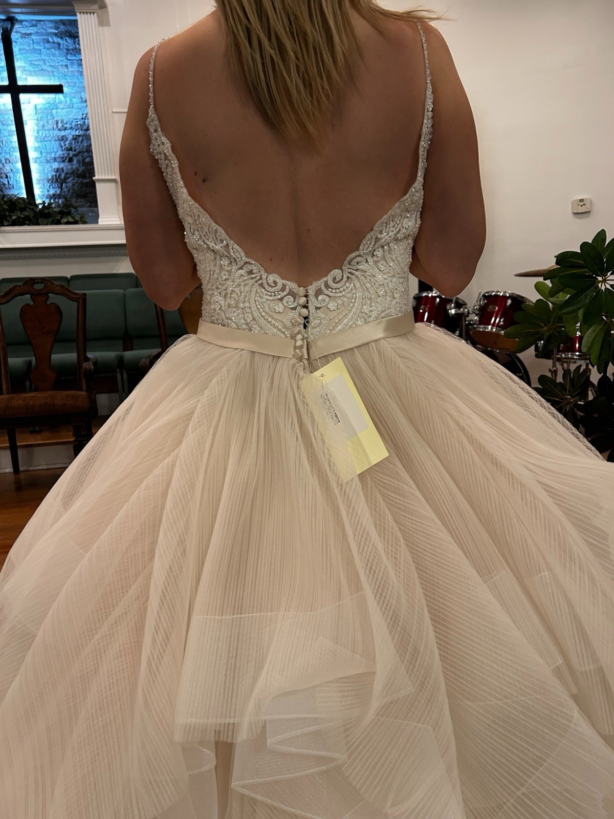ALLURE 9459 WEDDING GOWN SIZE 10 CHAMPAGNE AND IVORY VEIL NEW WITH TAGS And BAG