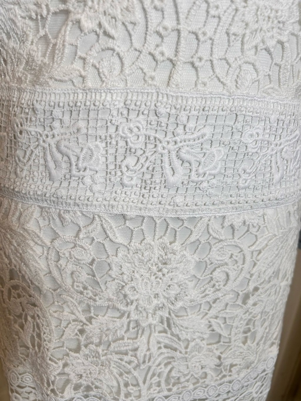 Women’s Tadashi Shoji Ivory Lace Bridal Wedding Gown Size 12 Fairy Boho Classic
