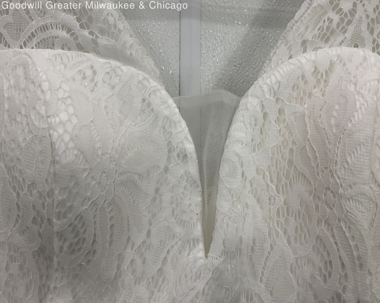 Unbranded Womens White Floral Lace Long Sleeve Gown Wedding Dress Ribbon
