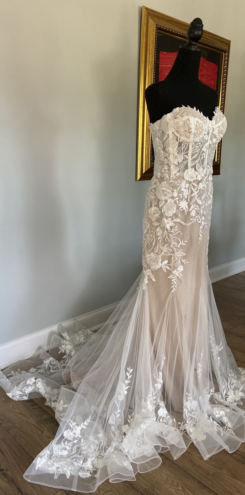 Champagne Sleeveless Mermaid Wedding Dress