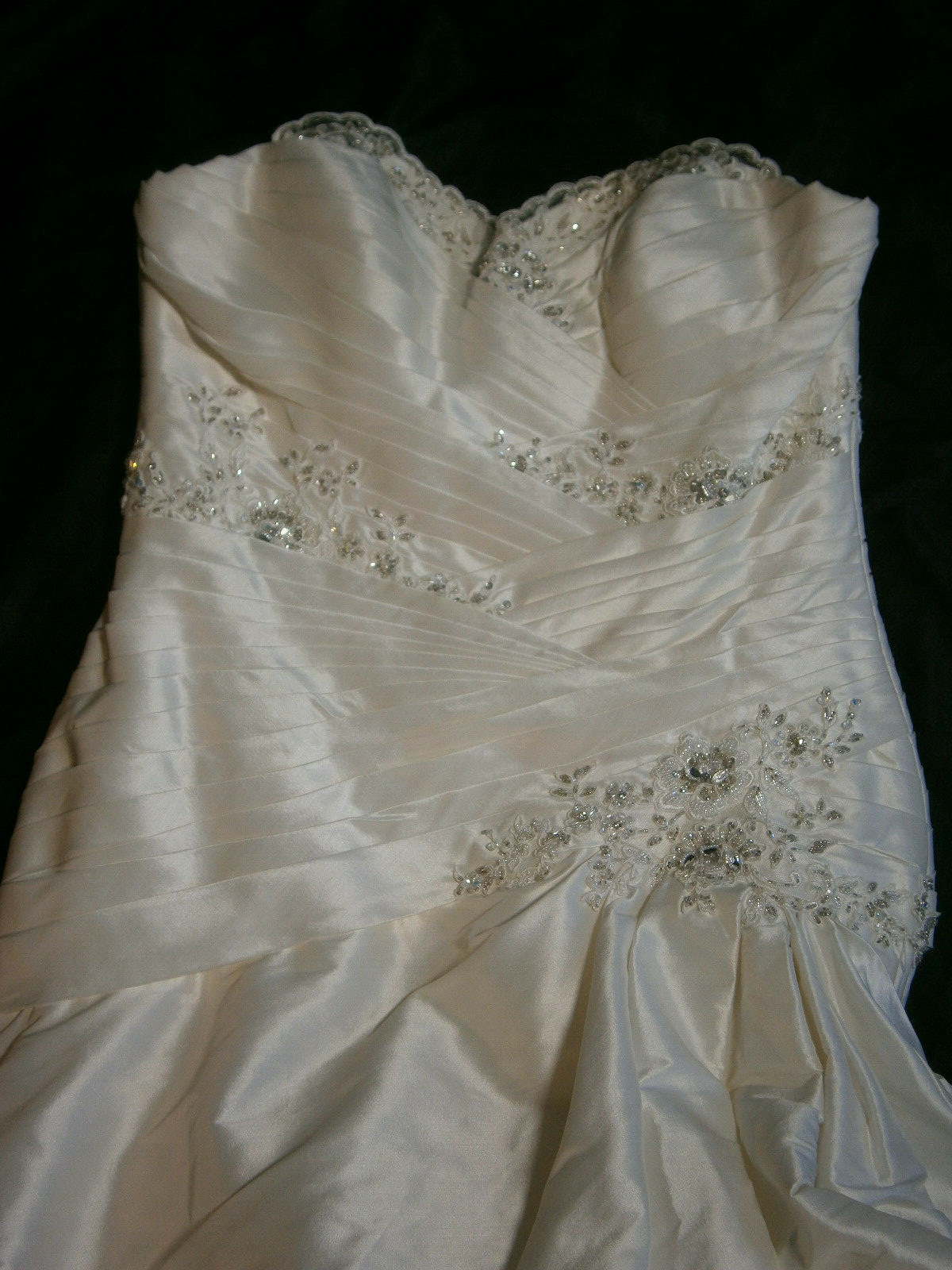 San Patrick Almeria Wedding Ball Gown Dress 14 Lace Taffeta Ruching Bling NWT