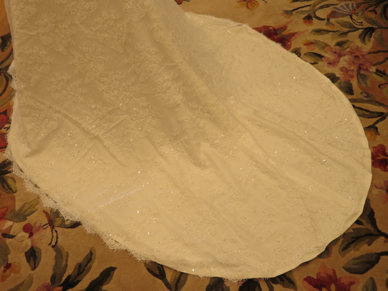 NEW Bridal Vintage Wedding Dress LACE Gown Train BEACH SPARKLE ROMANTIC FREE SHI
