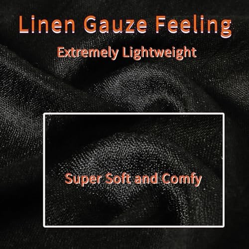 Lightweight Gauze Linen Feeling Shawl Wraps for Women Shawl Wraps – Black