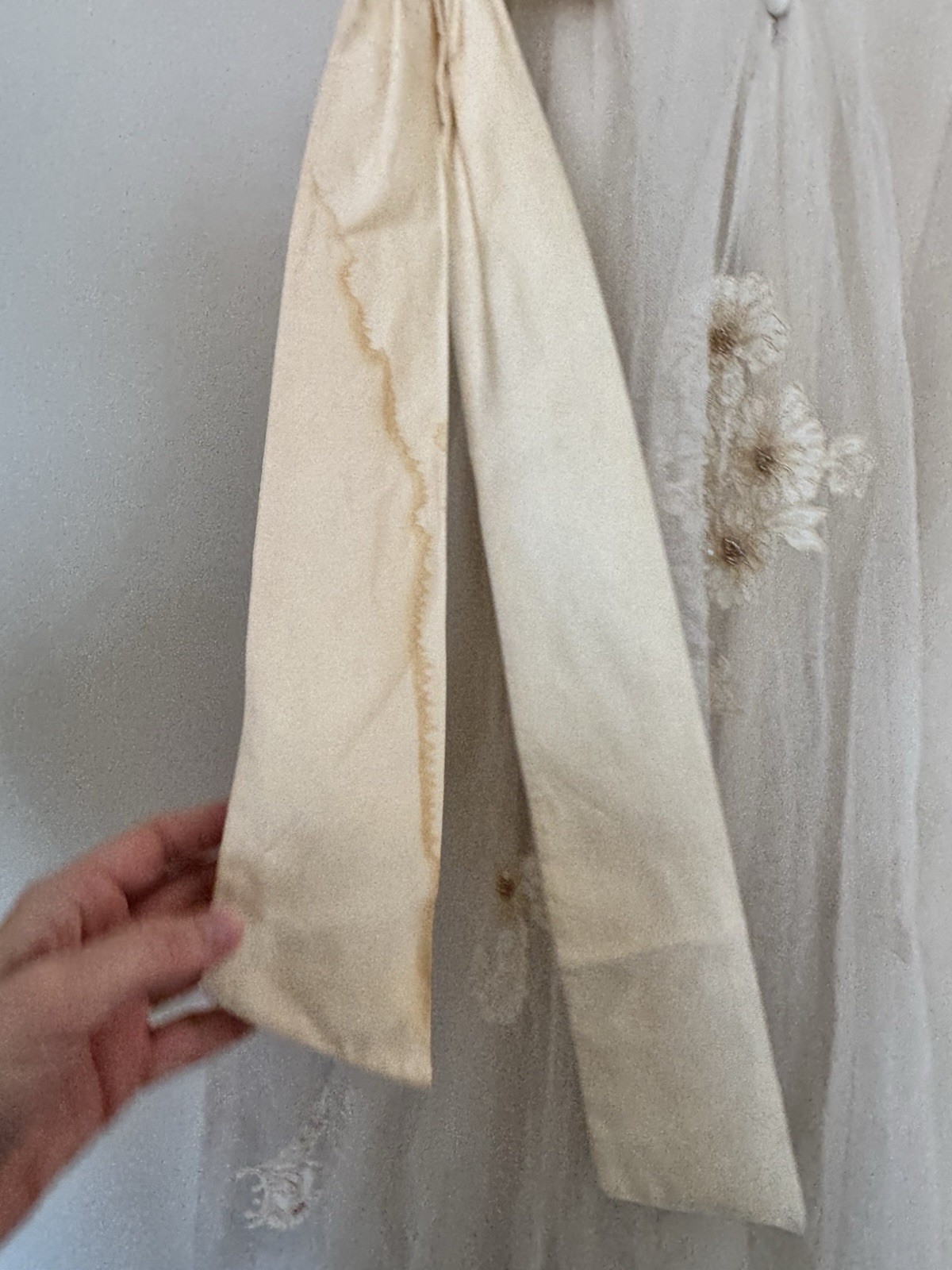 Bianchi 1950s Ivory Full-Length Wedding Dress pearl embellished