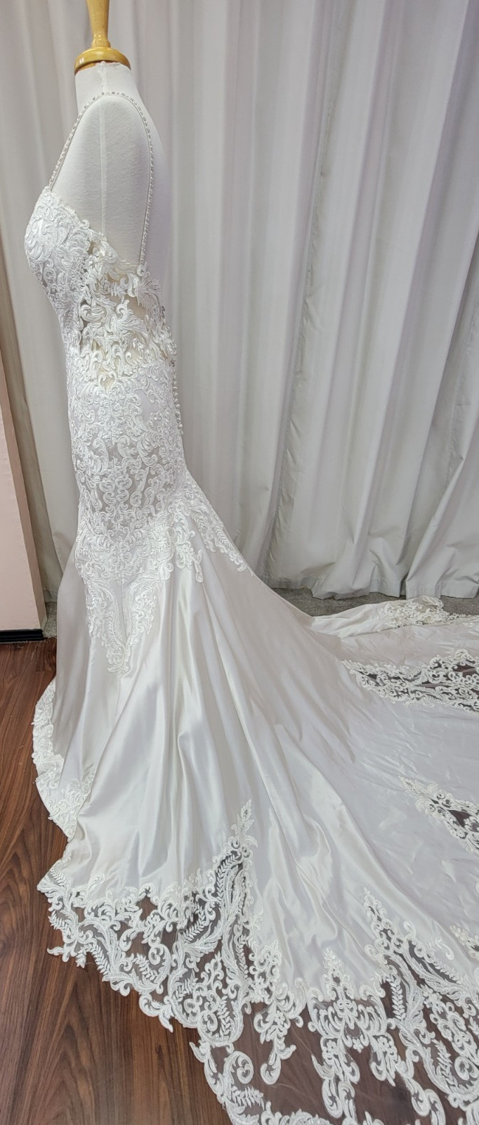 Morilee Bridal Mermaid Satin Lace Wedding Dress 2121 Sinead Ivory Candlelight 12
