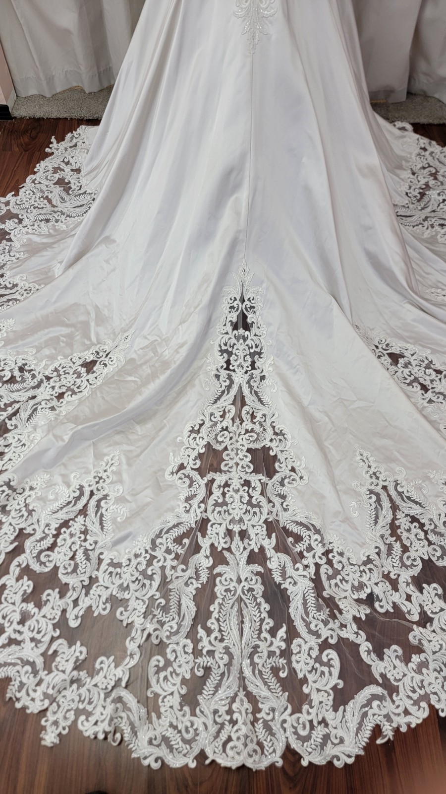 Morilee Bridal Mermaid Satin Lace Wedding Dress 2121 Sinead Ivory Candlelight 12