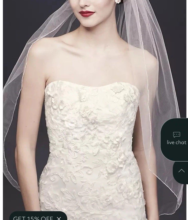 Oleg Cassini Subtle Pink 3D Floral Wedding Dress Size 2