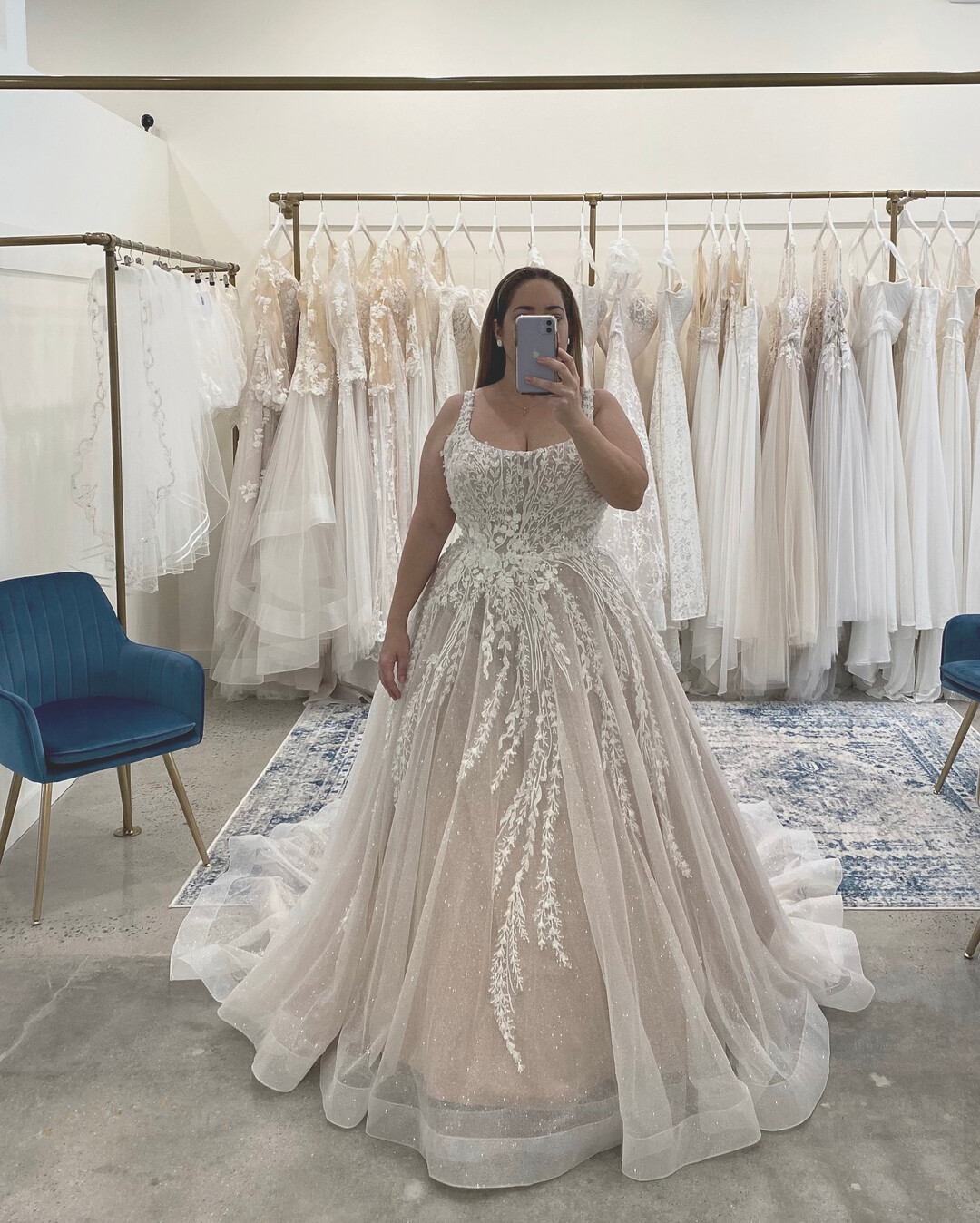New Plus Size Wedding Dresses Lace Appliques Square Neck Bridal Gown Custom Size