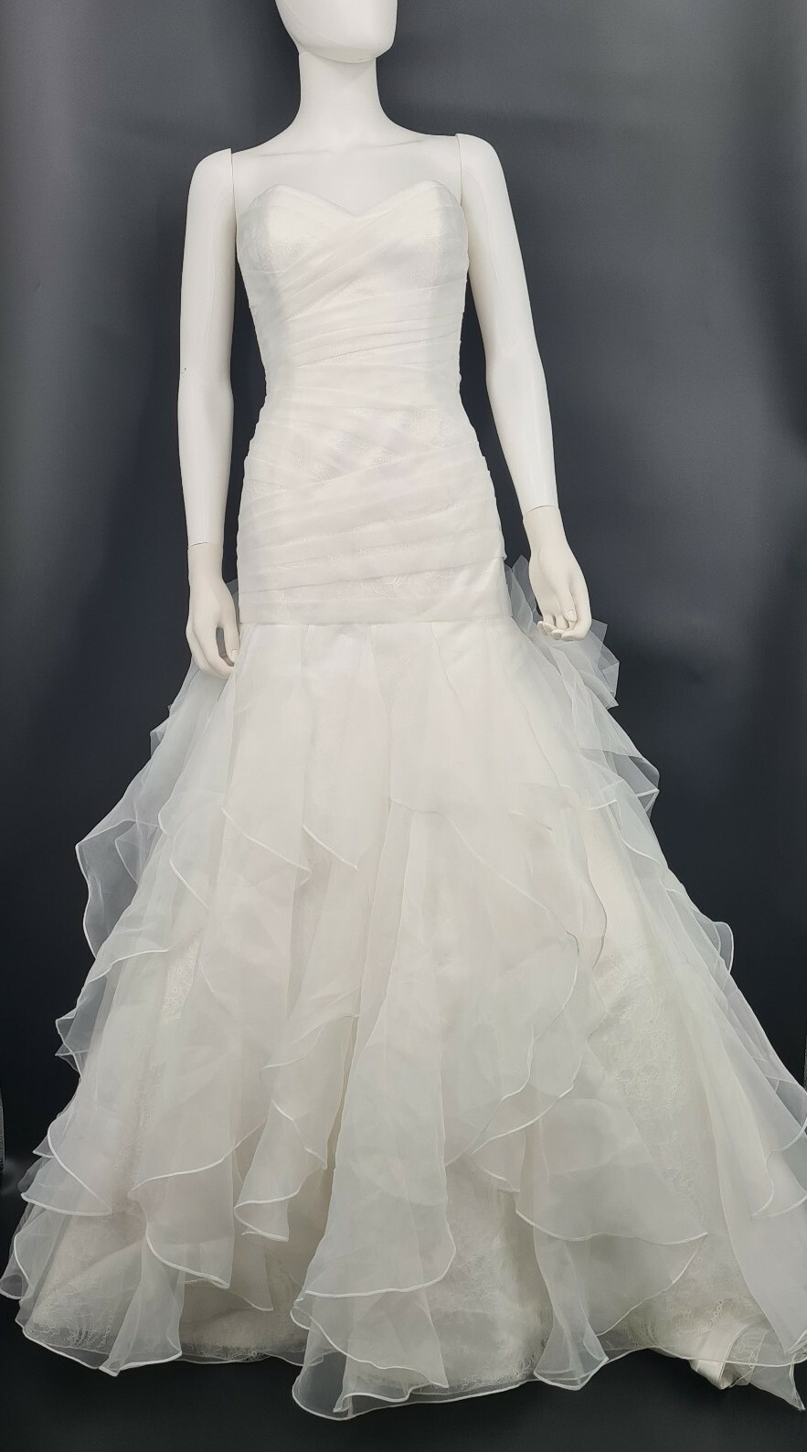 AUGUSTA Jones Strapless Lace Trumpet Mermaid Wedding Dress Size 12 Vintage