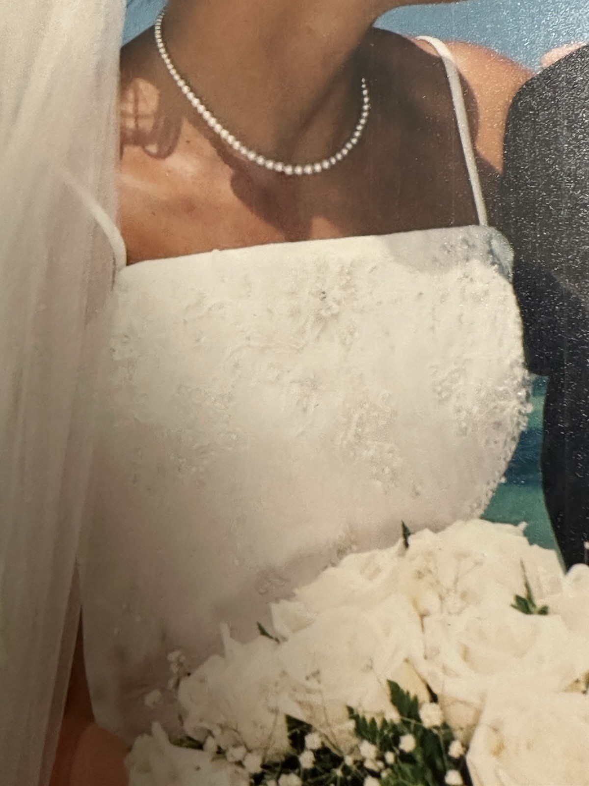 BEAUTIFUL IVORY Ashley Jordan Wedding Dress Size 10 and tiara and veil comb