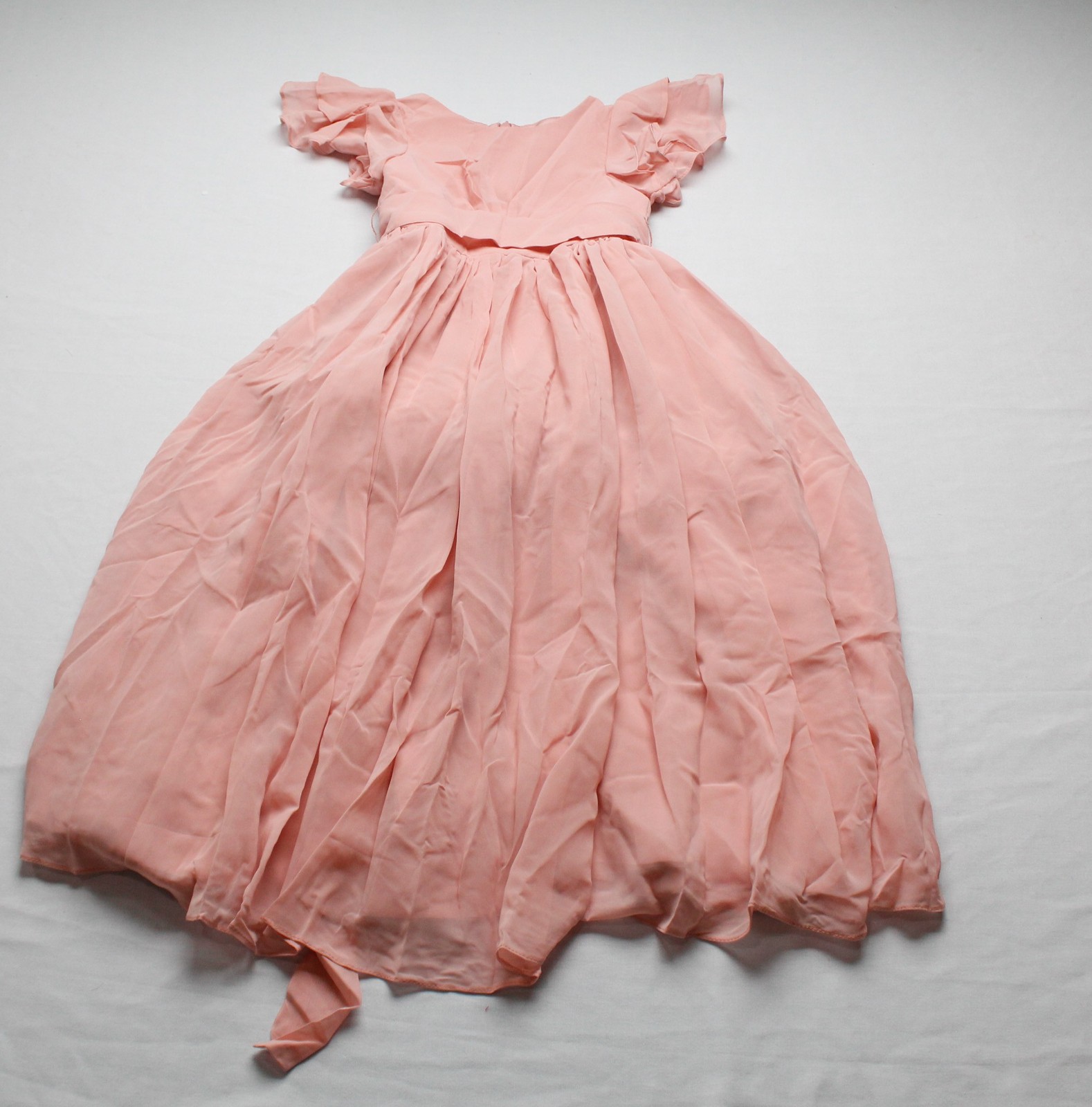 Azazie Girls Ali A-Line Pleated Chiffon Bow Dress AP2 Rosette Size: 7 NWT