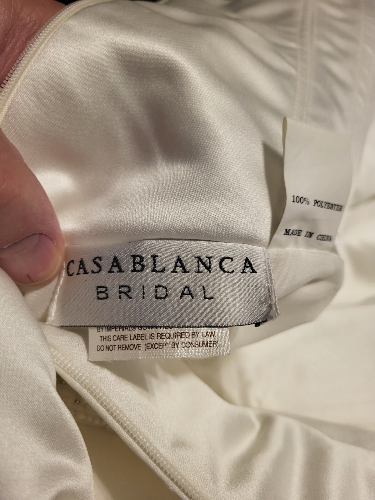 Casablanca Bridal Wedding Dress Size 4 Ivory Satin Strapless With Train